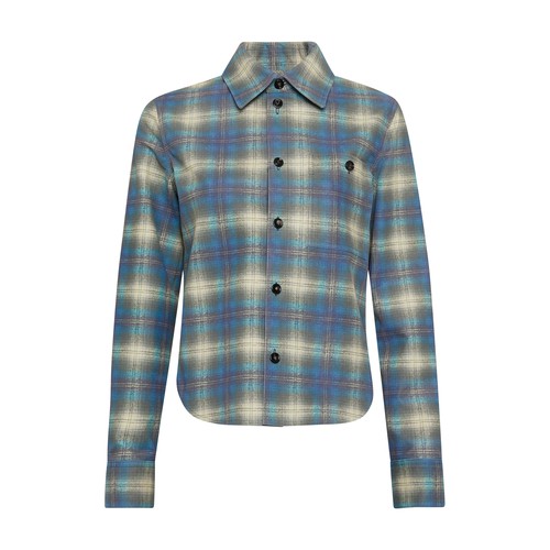 Flannel-Printed Leather Shirt