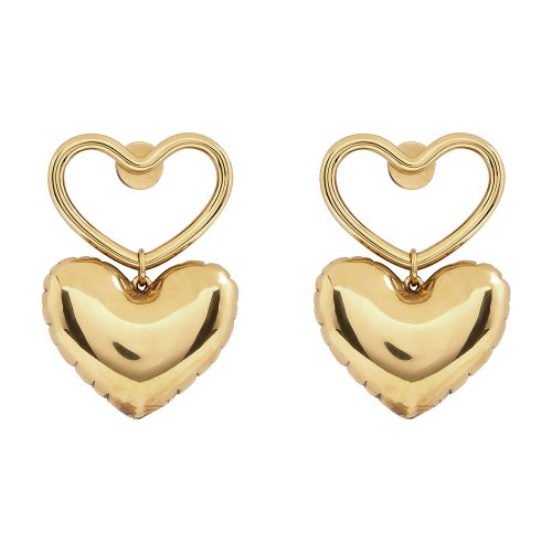 Heart charm earrings