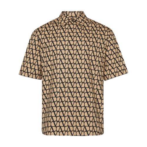 Short sleeve shirt with iconograph canvas print