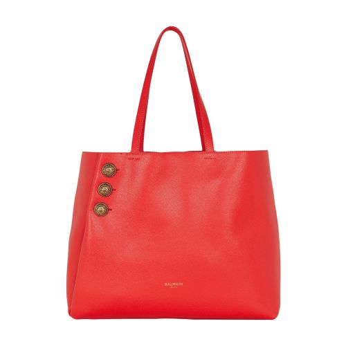EmblÃ¨me Grained Leather Tote Bag