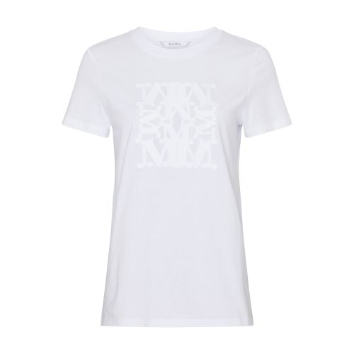 Shop Max Mara Taverna Logo T-shirt In Bianco_ottico