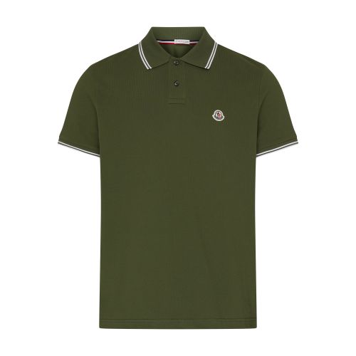 Shop Moncler Short-sleeved Polo Shirt With Logo In 876
