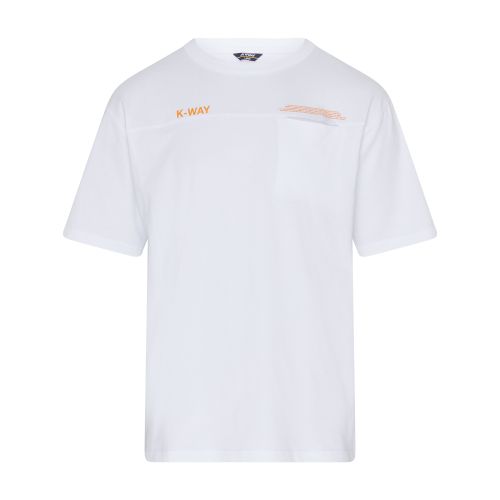 Shop Kway Fantome Lettering Pocket Tee In White