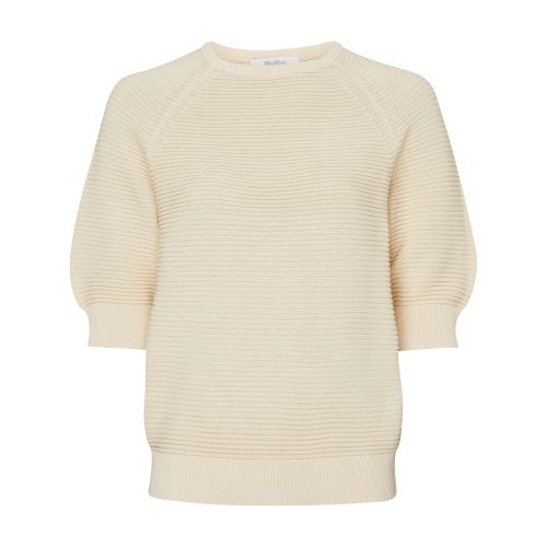 Shop Max Mara Odilia Round Neck Sweater In Bianco_avorio