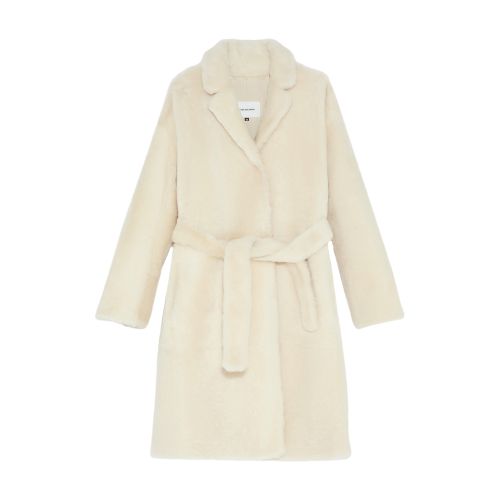 Shearling belted coat